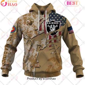 NFL Las Vegas Raiders Special Marine Camo Design 3D Hoodie