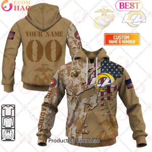 NFL Los Angeles Rams Special Marine Camo Design 3D Hoodie