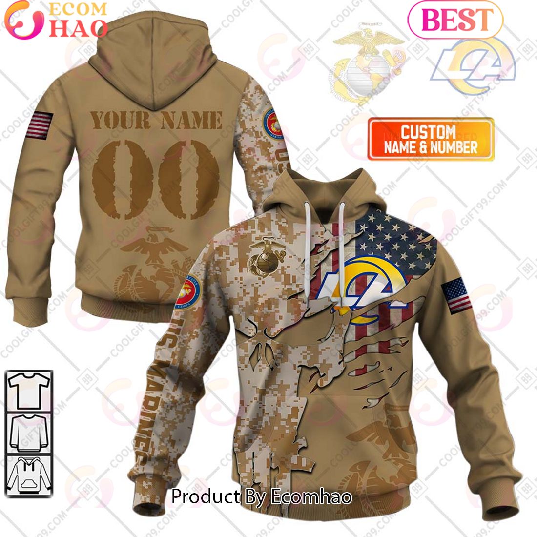 NFL Minnesota Vikings Special Marine Camo Design 3D Hoodie