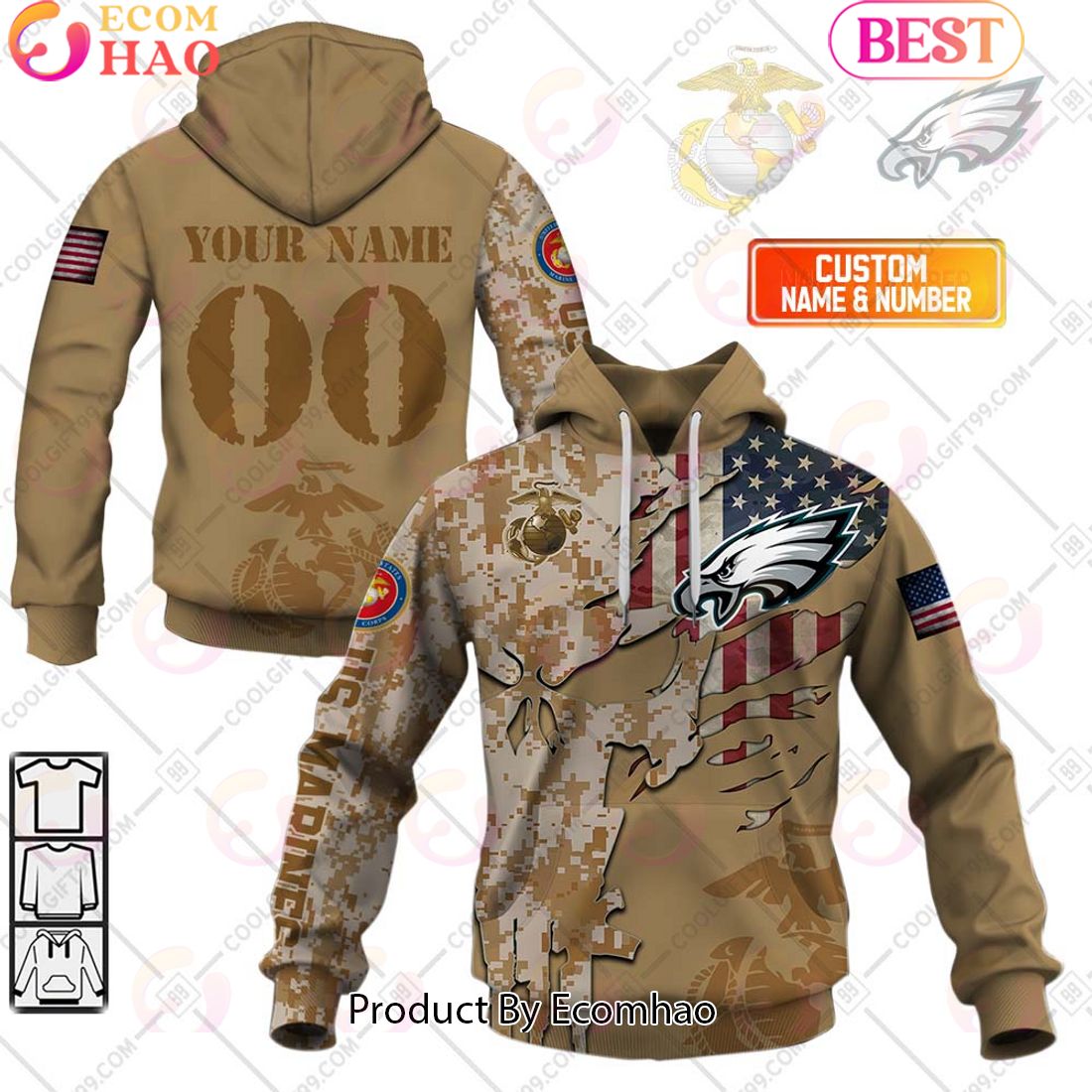 NFL San Francisco 49ers Special Marine Camo Design 3D Hoodie