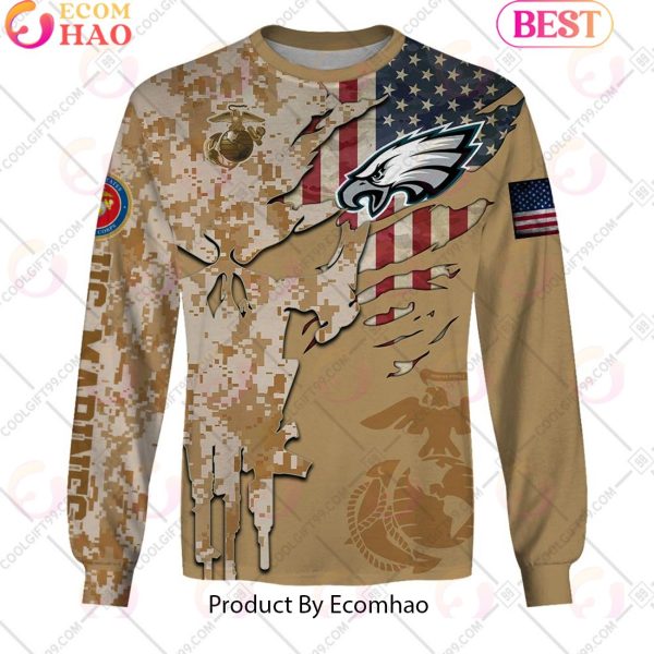 NFL Philadelphia Eagles Special Marine Camo Design 3D Hoodie