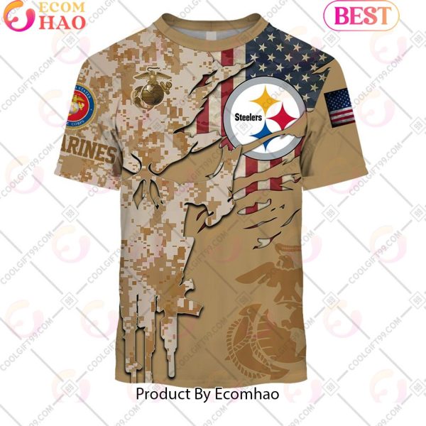 NFL Pittsburgh Steelers Special Marine Camo Design 3D Hoodie
