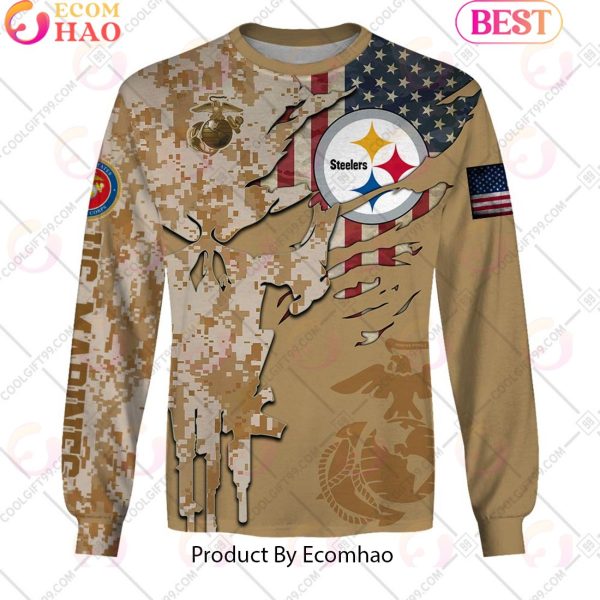 NFL Pittsburgh Steelers Special Marine Camo Design 3D Hoodie