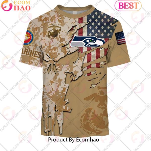 NFL Seattle Seahawks Special Marine Camo Design 3D Hoodie