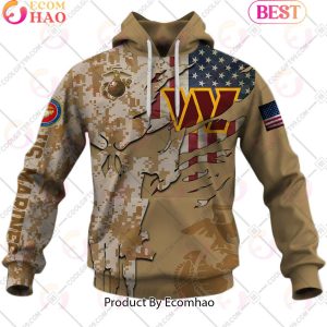 NFL Washington Commanders Special Marine Camo Design 3D Hoodie