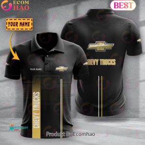Custom Name TRUCK Chevrolet Full Black Design Polo Shirt