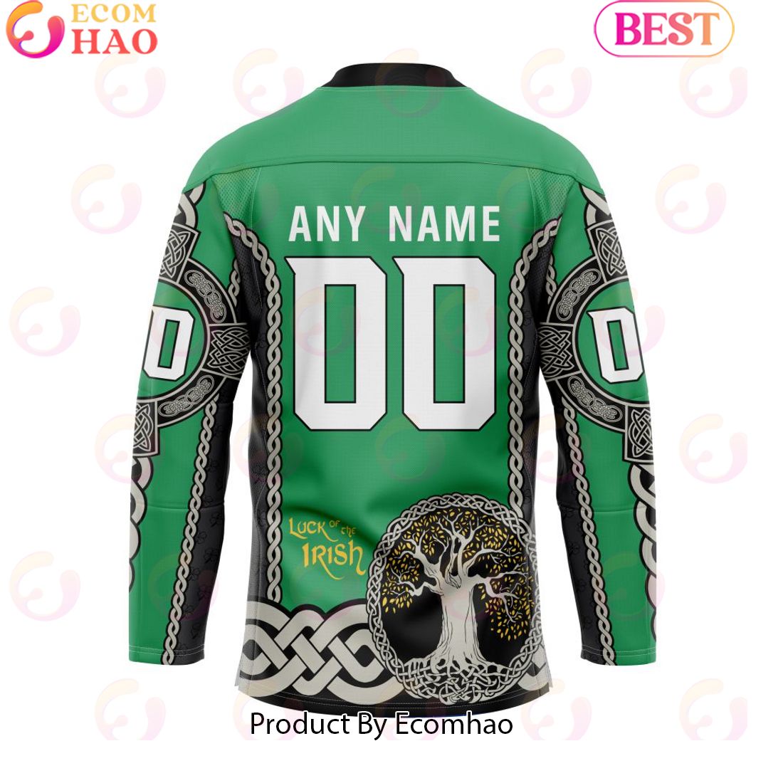 Albany FireWolves St Patrick Day Custom Name Custom Number Team Jersey Hockey Jersey