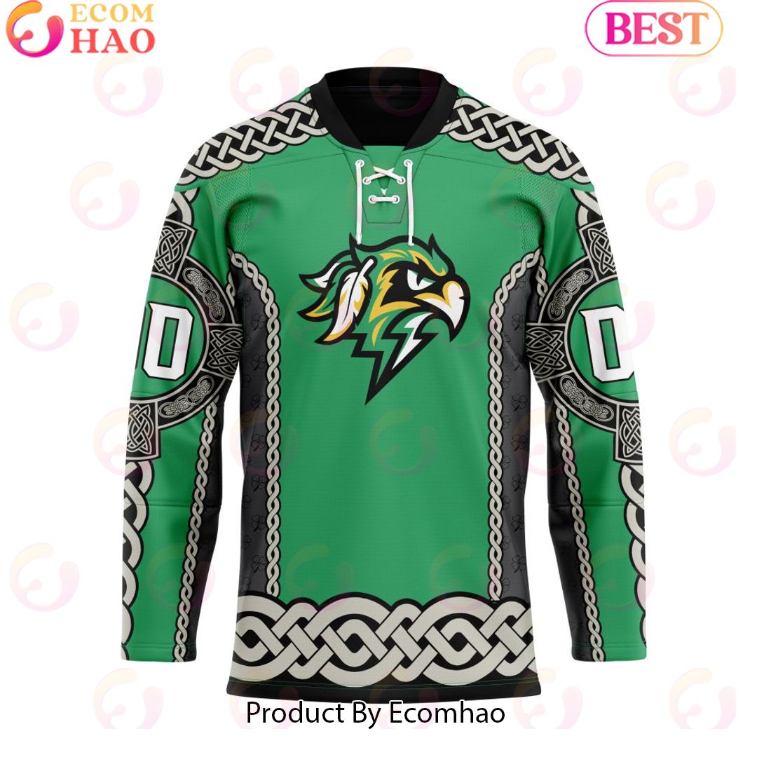 Halifax Thunderbirds St Patrick Day Custom Name Custom Number Team Jersey Hockey Jersey