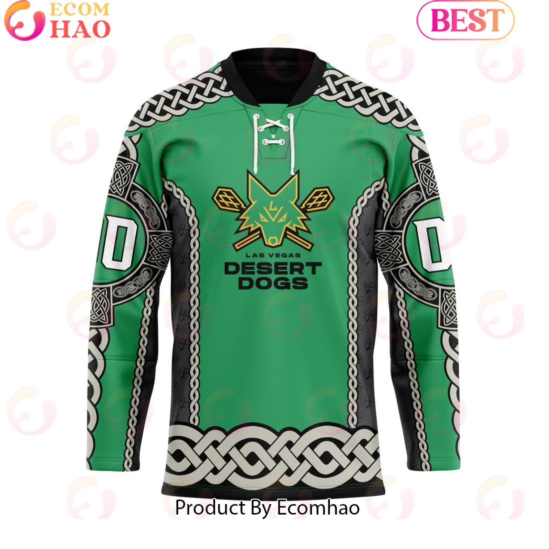 Las Vegas Desert Dogs St Patrick Day Custom Name Custom Number Team Jersey Hockey Jersey