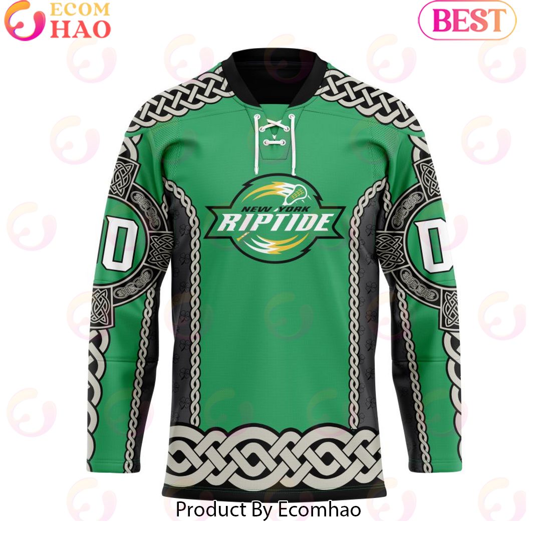 New York Riptide St Patrick Day Custom Name Custom Number Team Jersey Hockey Jersey