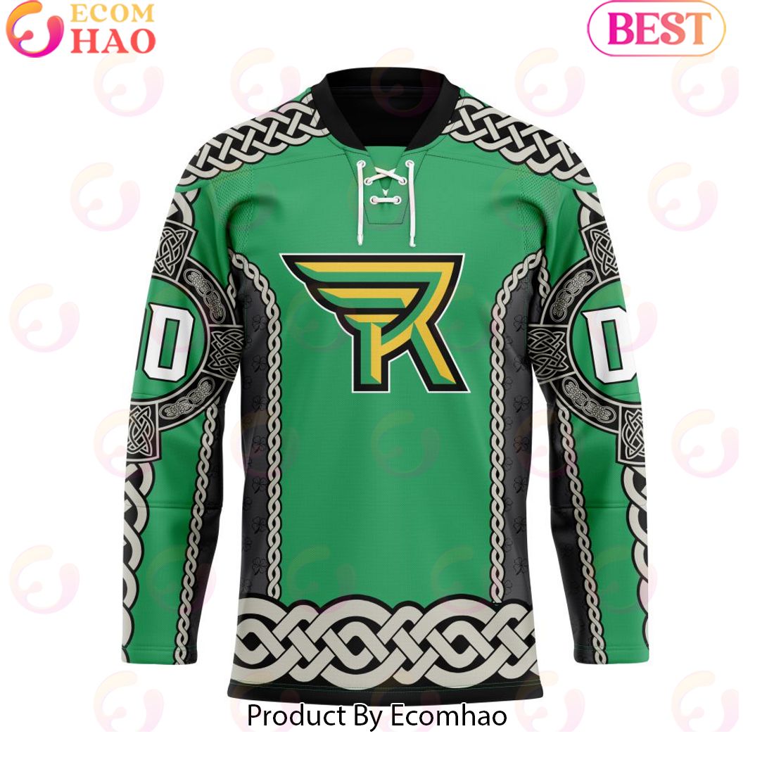 Rochester Knighthawks St Patrick Day Custom Name Custom Number Team Jersey Hockey Jersey