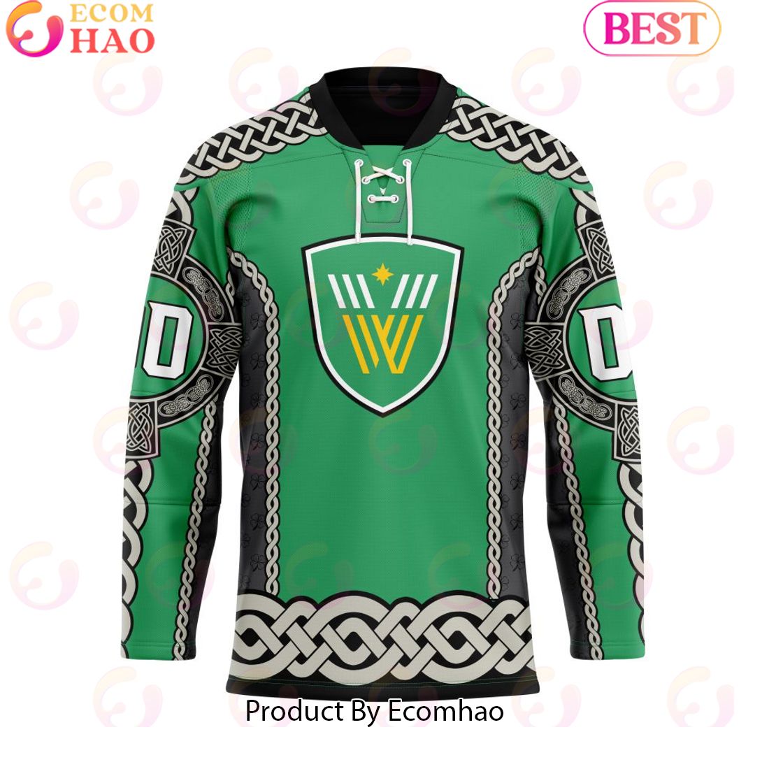 Vancouver Warriors St Patrick Day Custom Name Custom Number Team Jersey Hockey Jersey