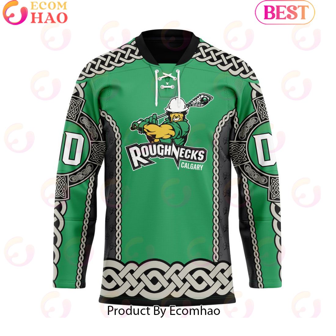 Calgary Roughnecks St Patrick Day Custom Name Custom Number Team Jersey Hockey Jersey