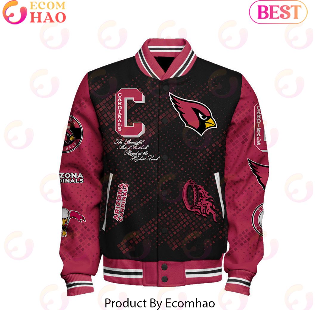 Arizona Cardinals National Football League Pattern Baseball Jacket