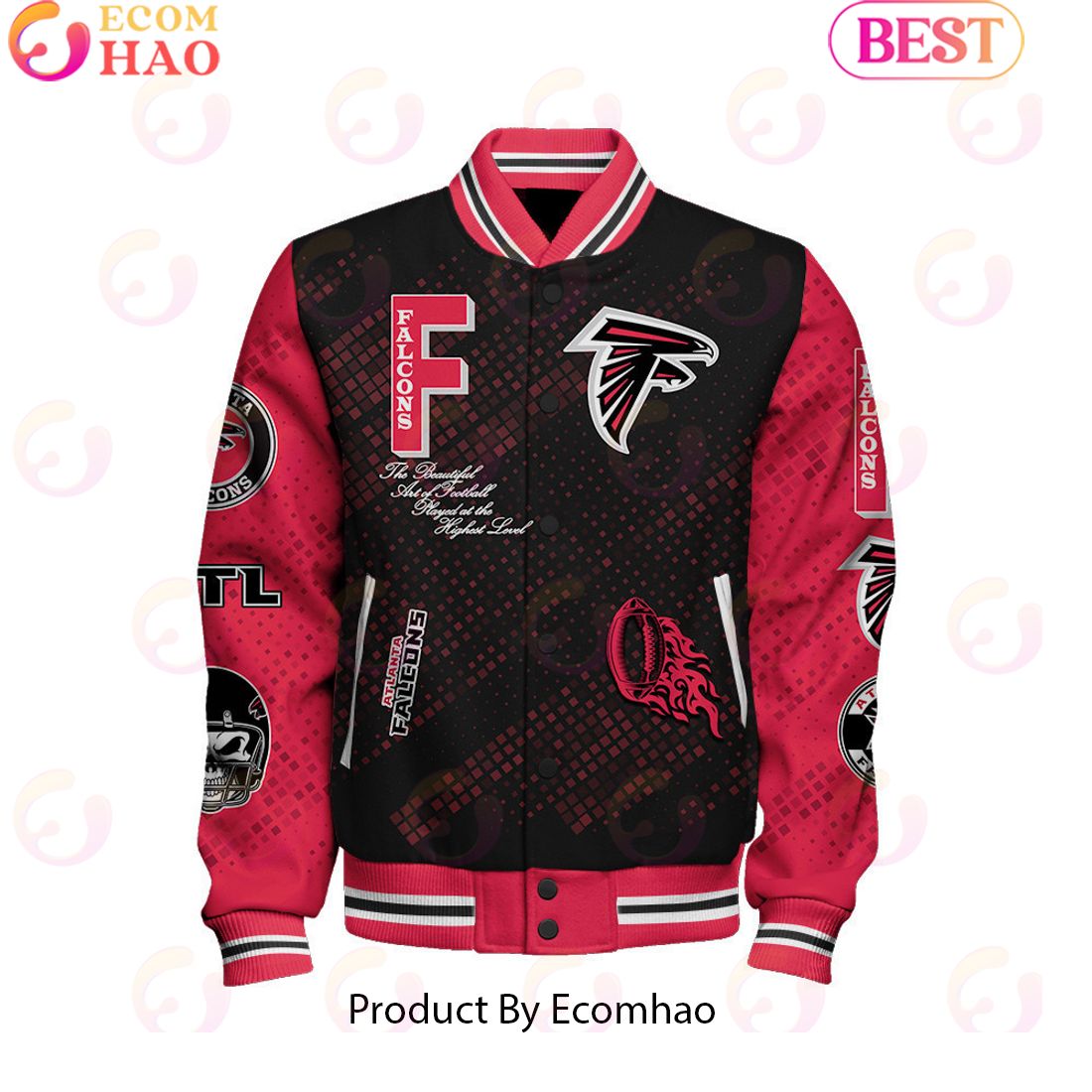 Atlanta Falcons National Football League Pattern Baseball Jacket