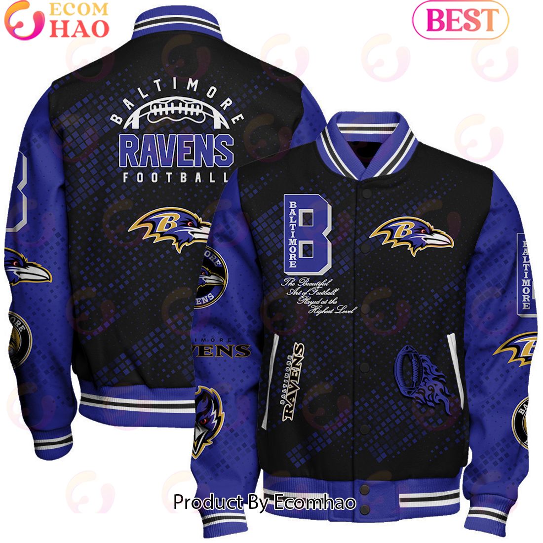 Baltimore Ravens National Football League Pattern Baseball Jacket