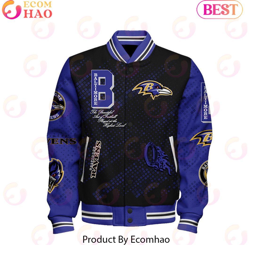 Baltimore Ravens National Football League Pattern Baseball Jacket