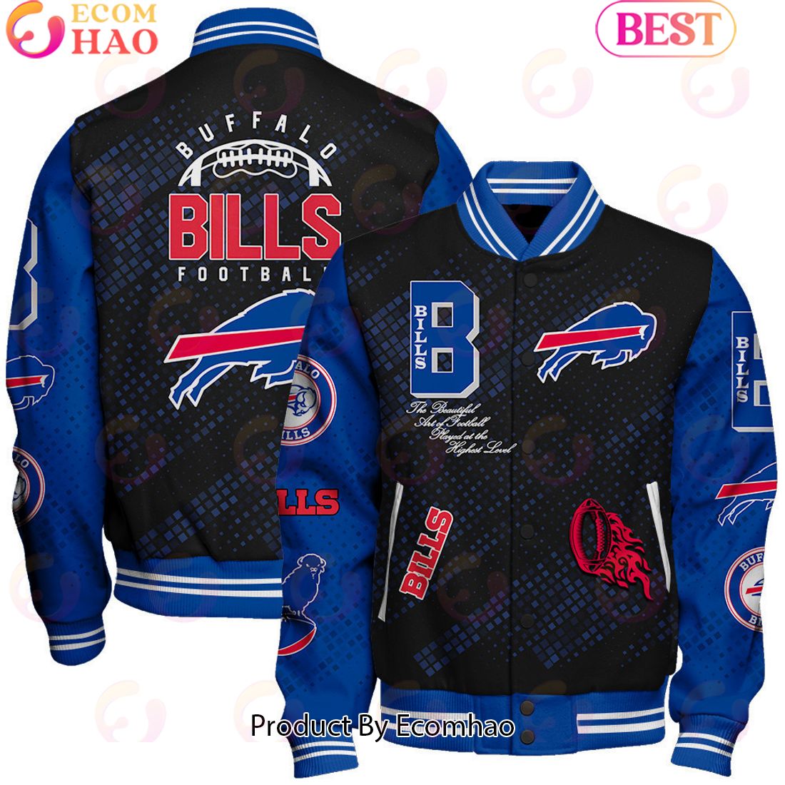 Buffalo Bills National Football League Pattern Baseball Jacket