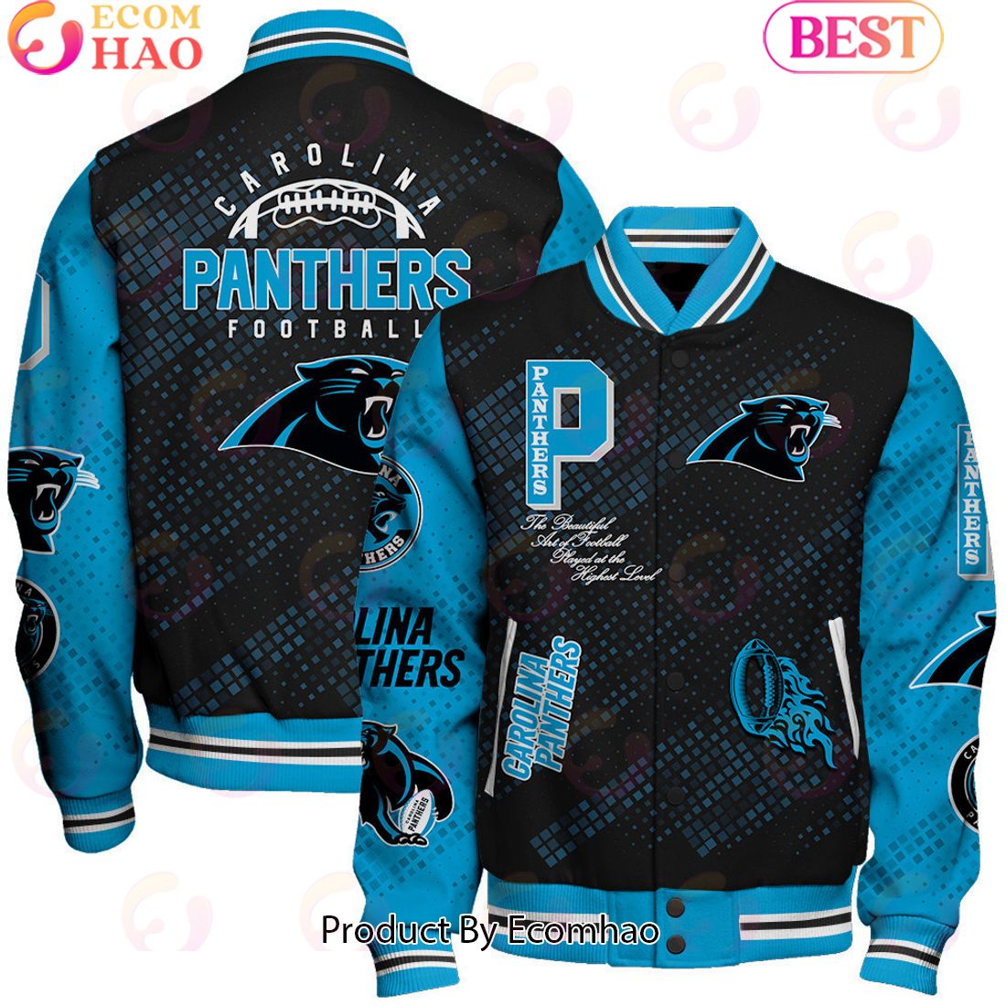 Carolina Panthers National Football League Pattern Baseball Jacket