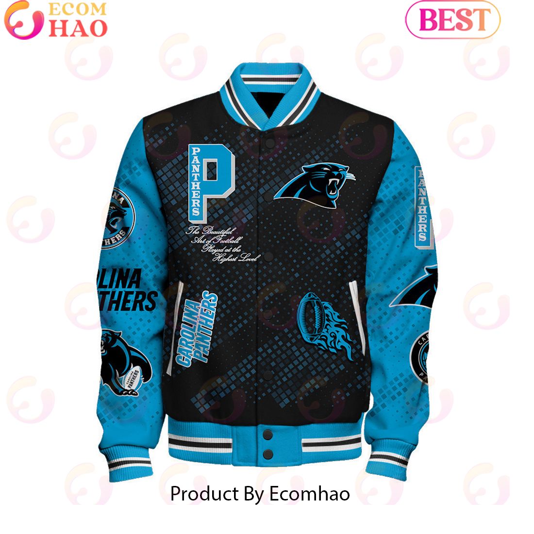 Carolina Panthers National Football League Pattern Baseball Jacket