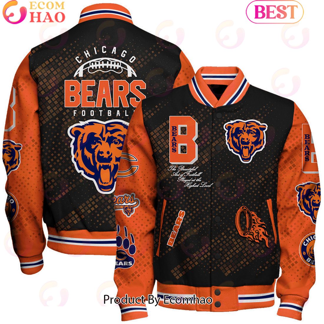 Chicago Bears National Football League Pattern Baseball Jacket