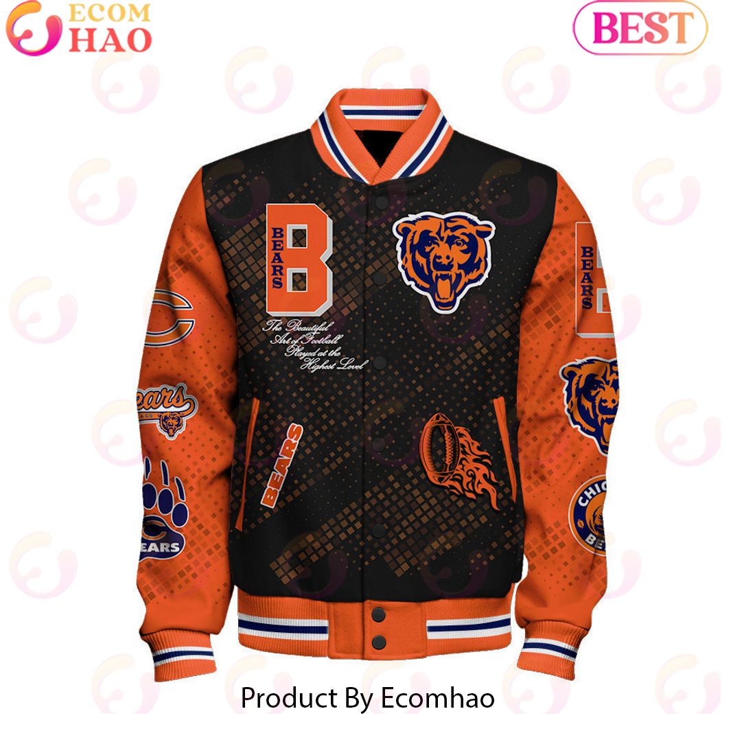 Chicago Bears National Football League Pattern Baseball Jacket