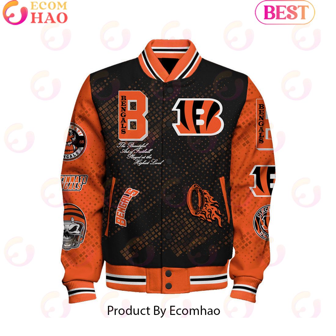 Cincinnati Bengals National Football League Pattern Baseball Jacket