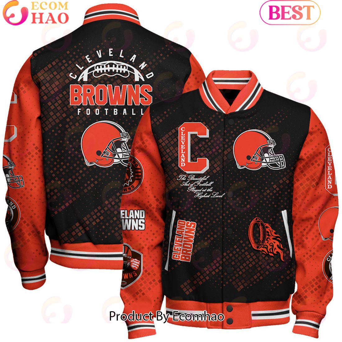 Cleveland Browns National Football League Pattern Baseball Jacket