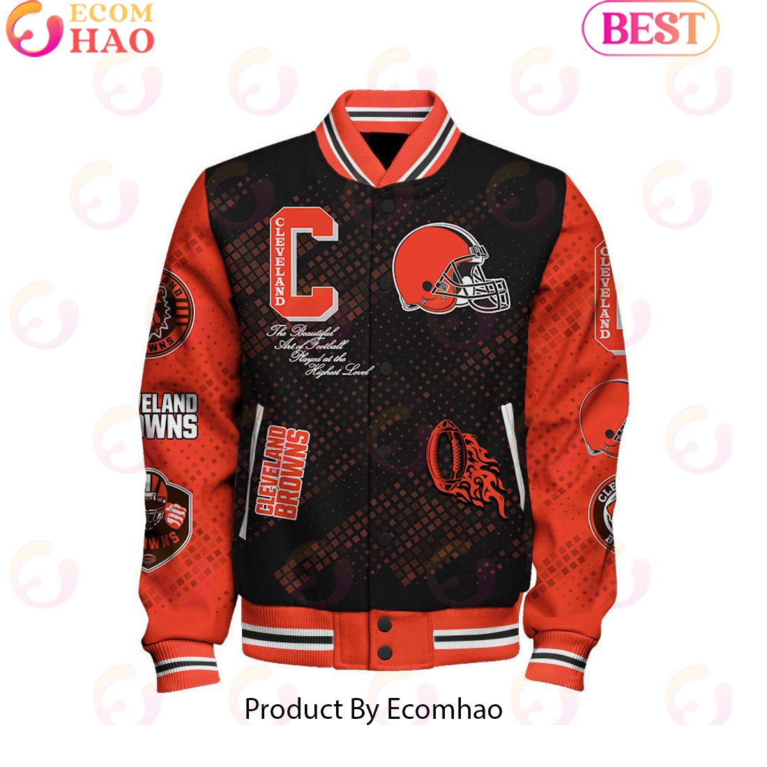 Cleveland Browns National Football League Pattern Baseball Jacket