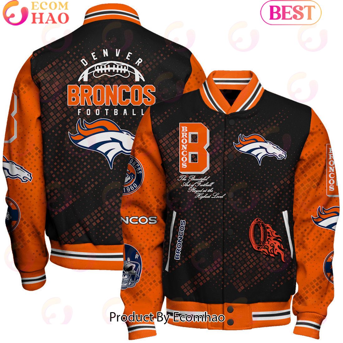 Denver Broncos National Football League Pattern Baseball Jacket