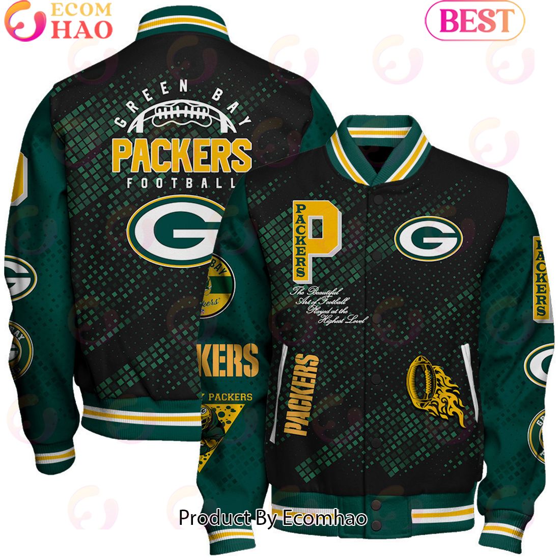 Green Bay Packers National Football League Pattern Baseball Jacket