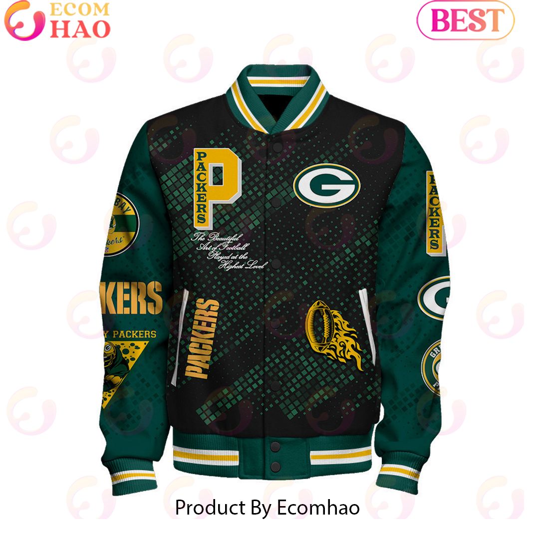 Green Bay Packers National Football League Pattern Baseball Jacket