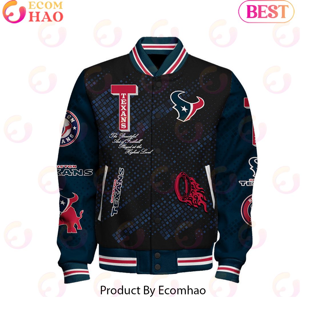 Houston Texans National Football League Pattern Baseball Jacket