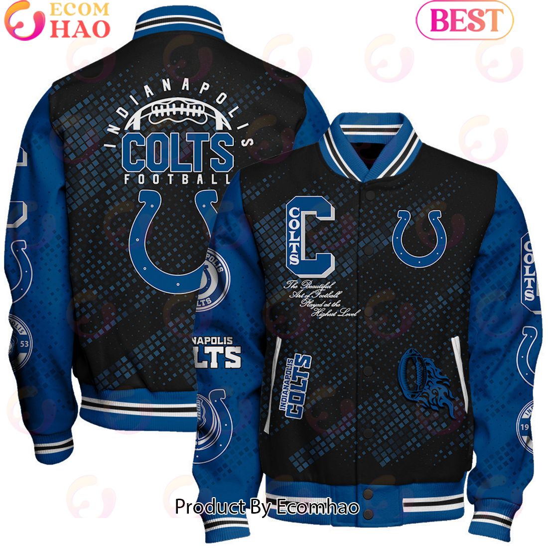 Indianapolis Colts National Football League Pattern Baseball Jacket