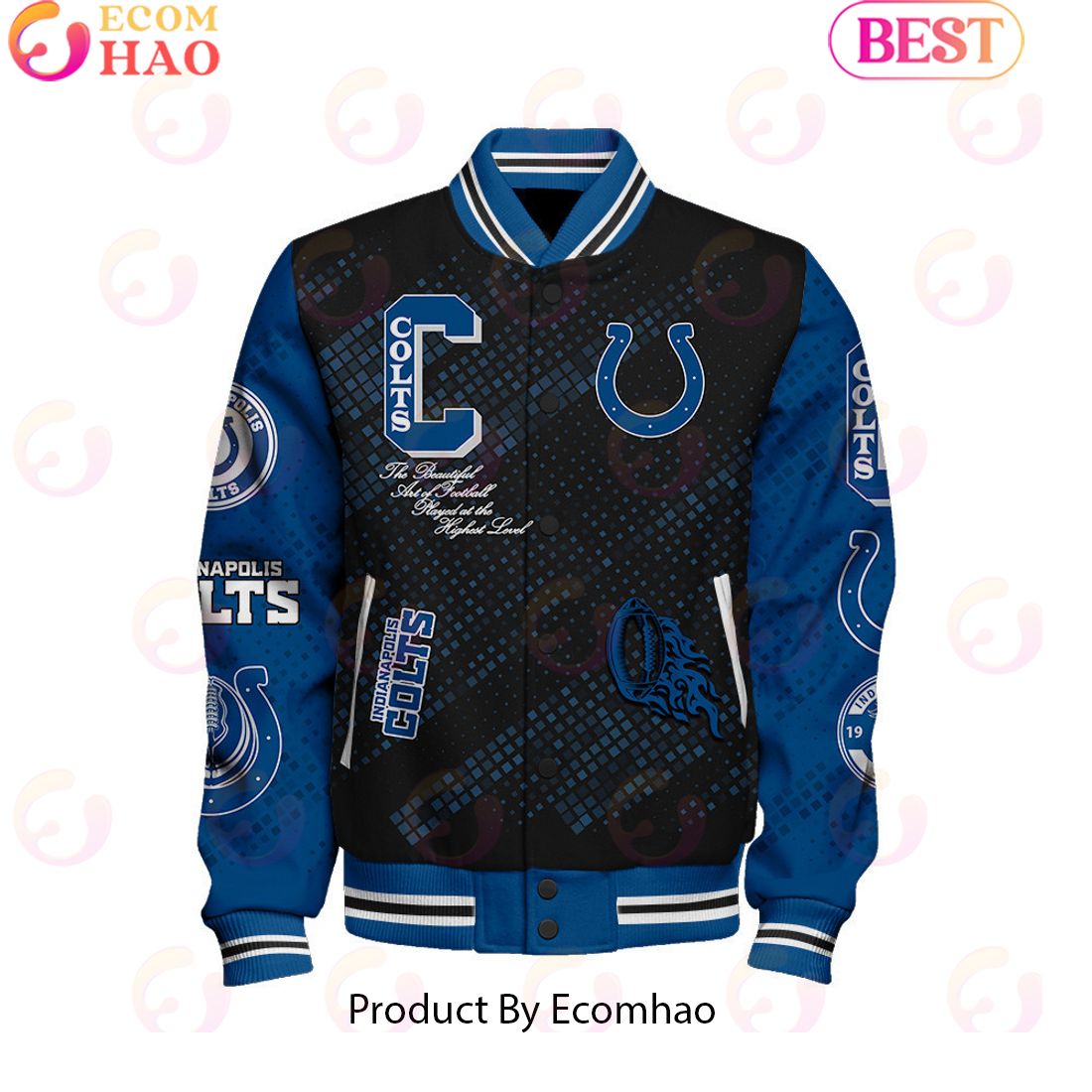 Indianapolis Colts National Football League Pattern Baseball Jacket