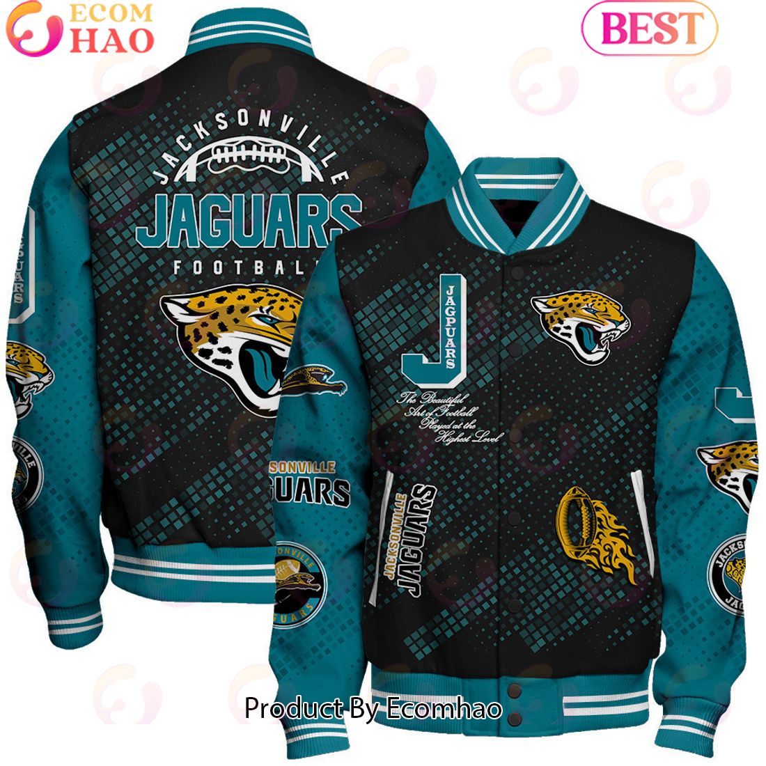 Jacksonville Jaguars National Football League Pattern Baseball Jacket