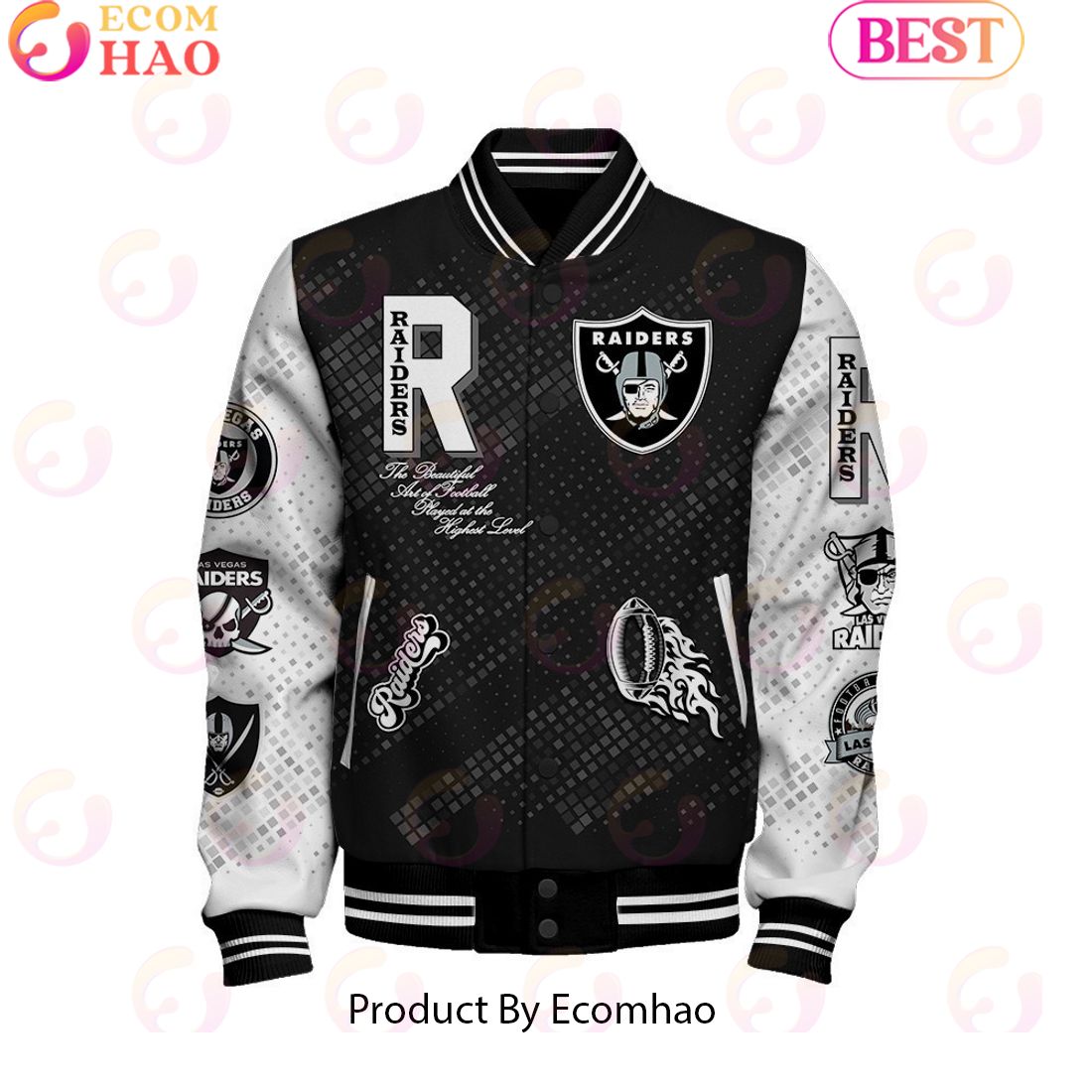 Las Vegas Raiders National Football League Pattern Baseball Jacket