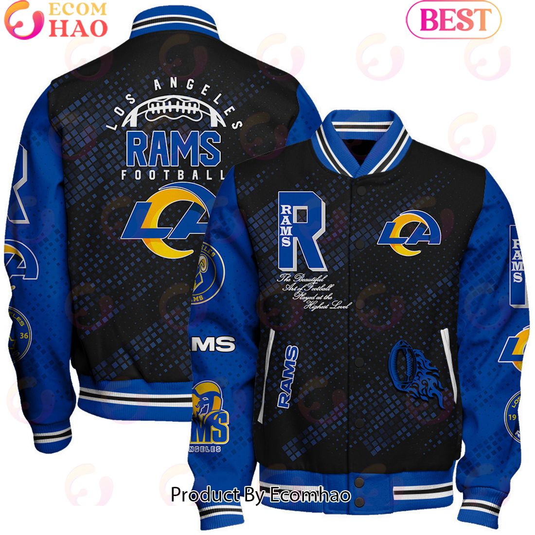 Los Angeles Rams National Football League Pattern Baseball Jacket