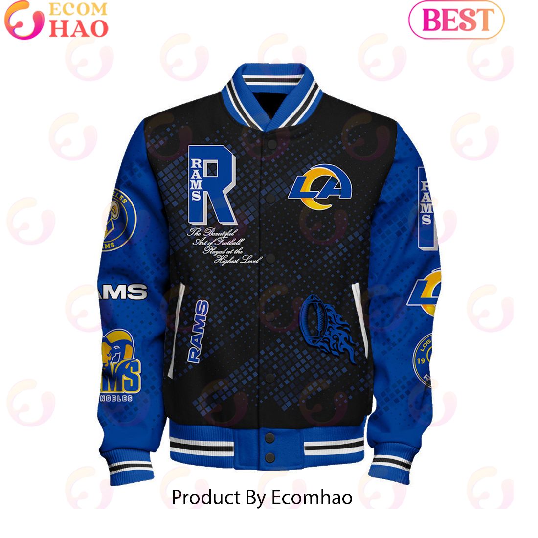 Los Angeles Rams National Football League Pattern Baseball Jacket