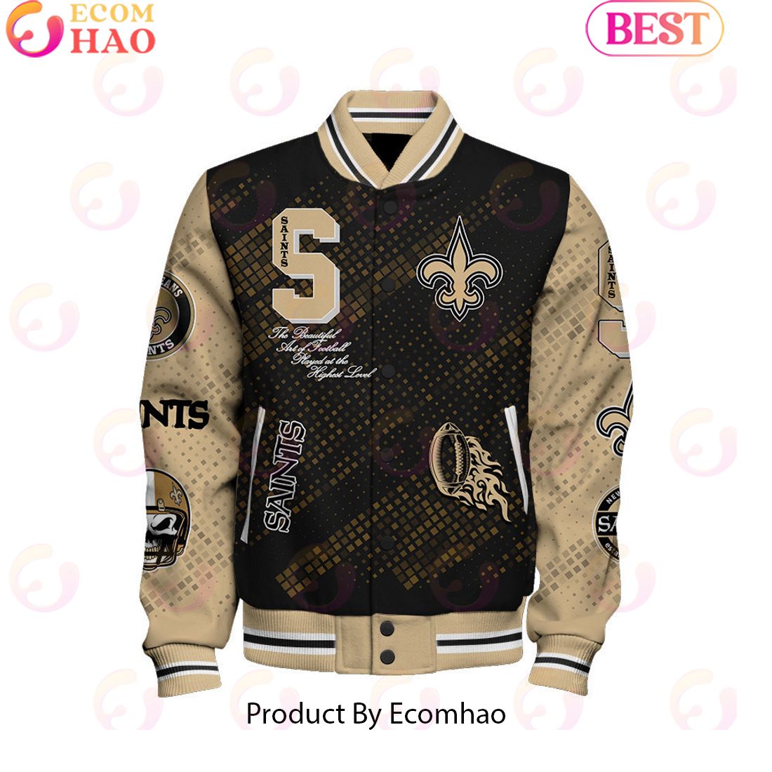 New Orleans Saints National Football League Pattern Baseball Jacket