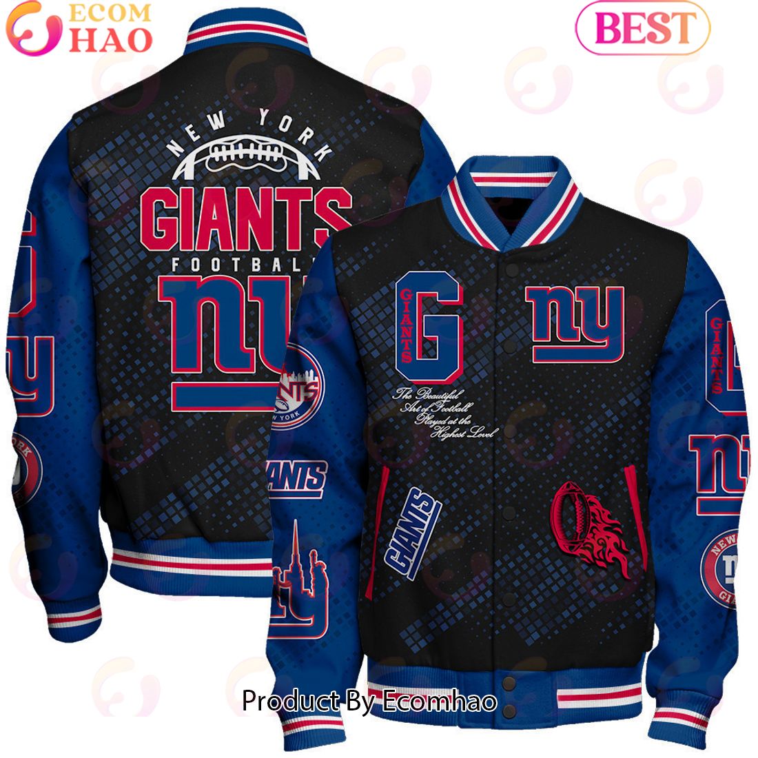 New York Giants National Football League Pattern Baseball Jacket