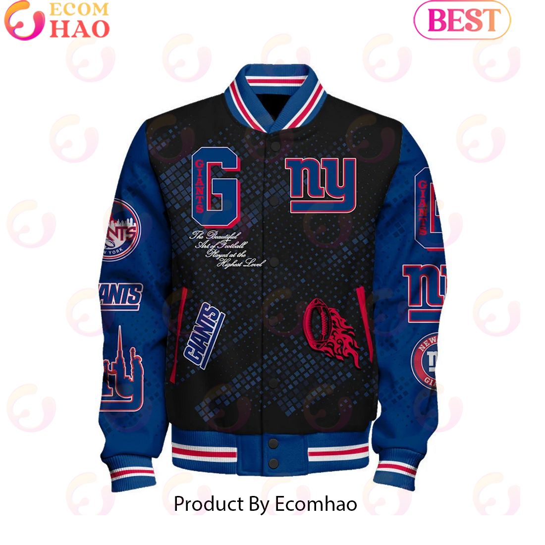 New York Giants National Football League Pattern Baseball Jacket