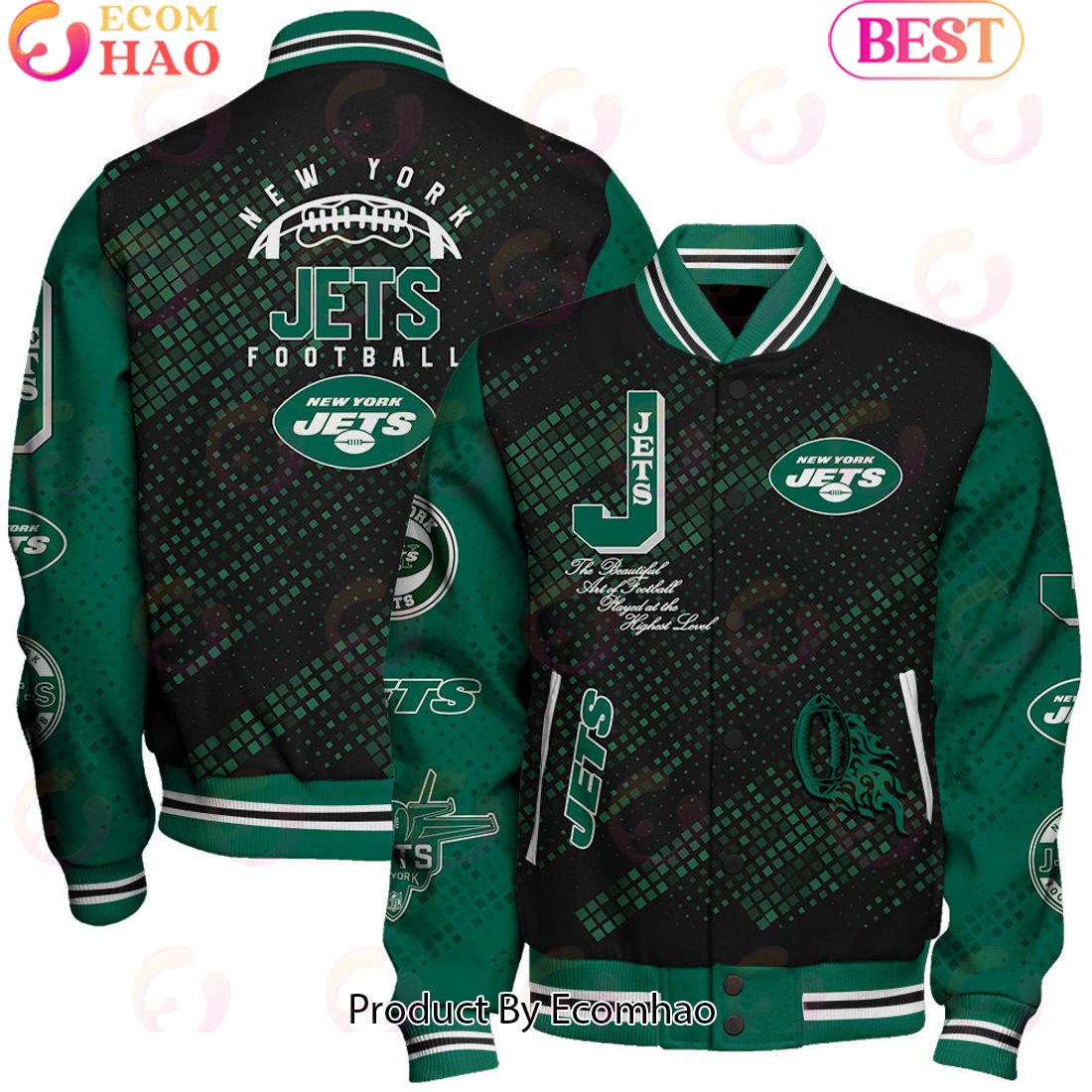 New York Jets National Football League Pattern Baseball Jacket