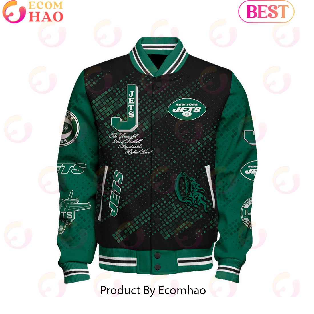 New York Jets National Football League Pattern Baseball Jacket