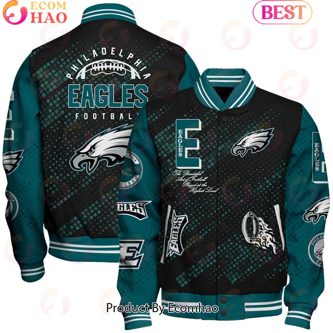 Philadelphia Eagles National Football League Pattern Baseball Jacket