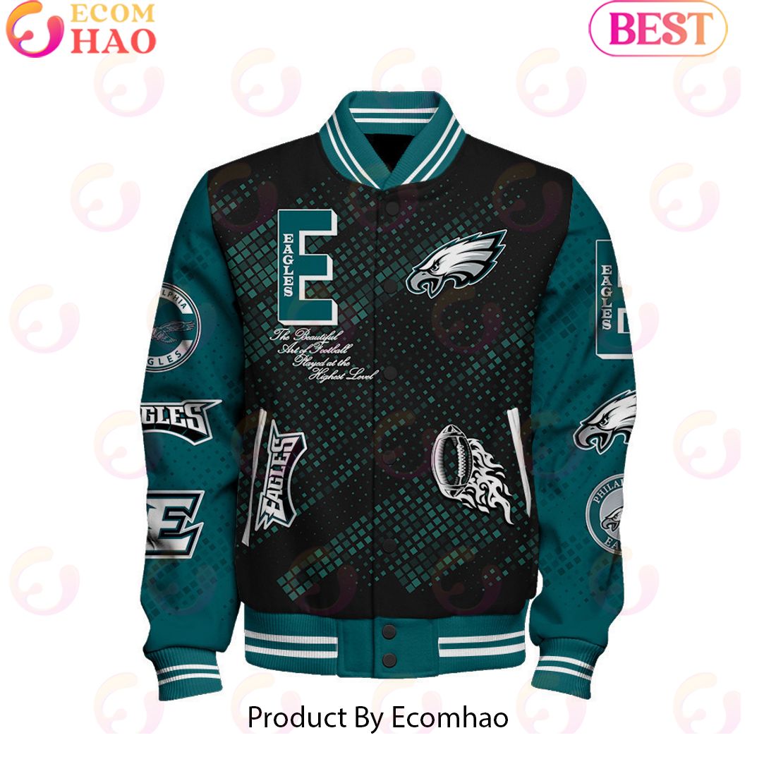 Philadelphia Eagles National Football League Pattern Baseball Jacket