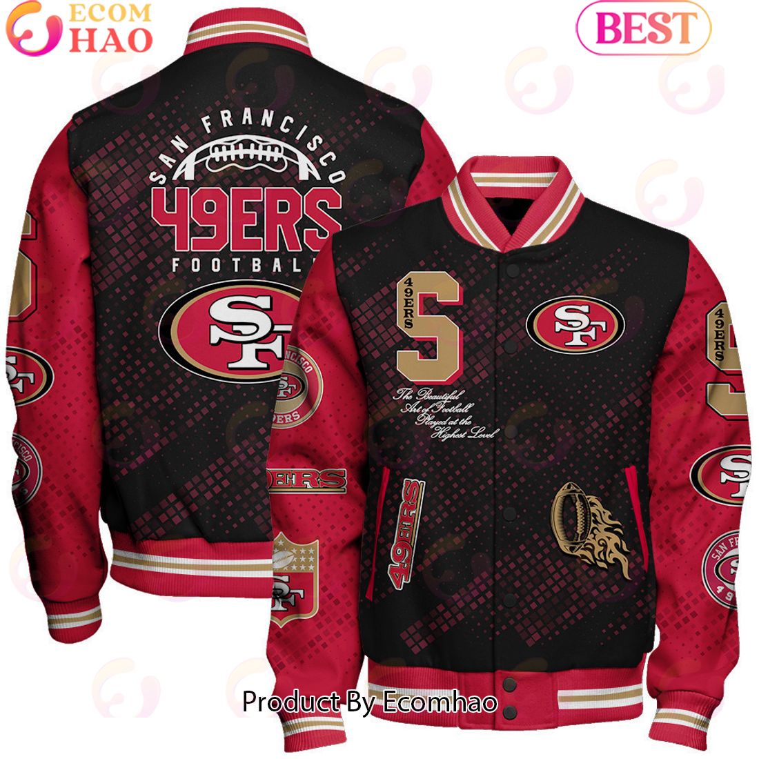 San Francisco 49ers National Football League Pattern Baseball Jacket