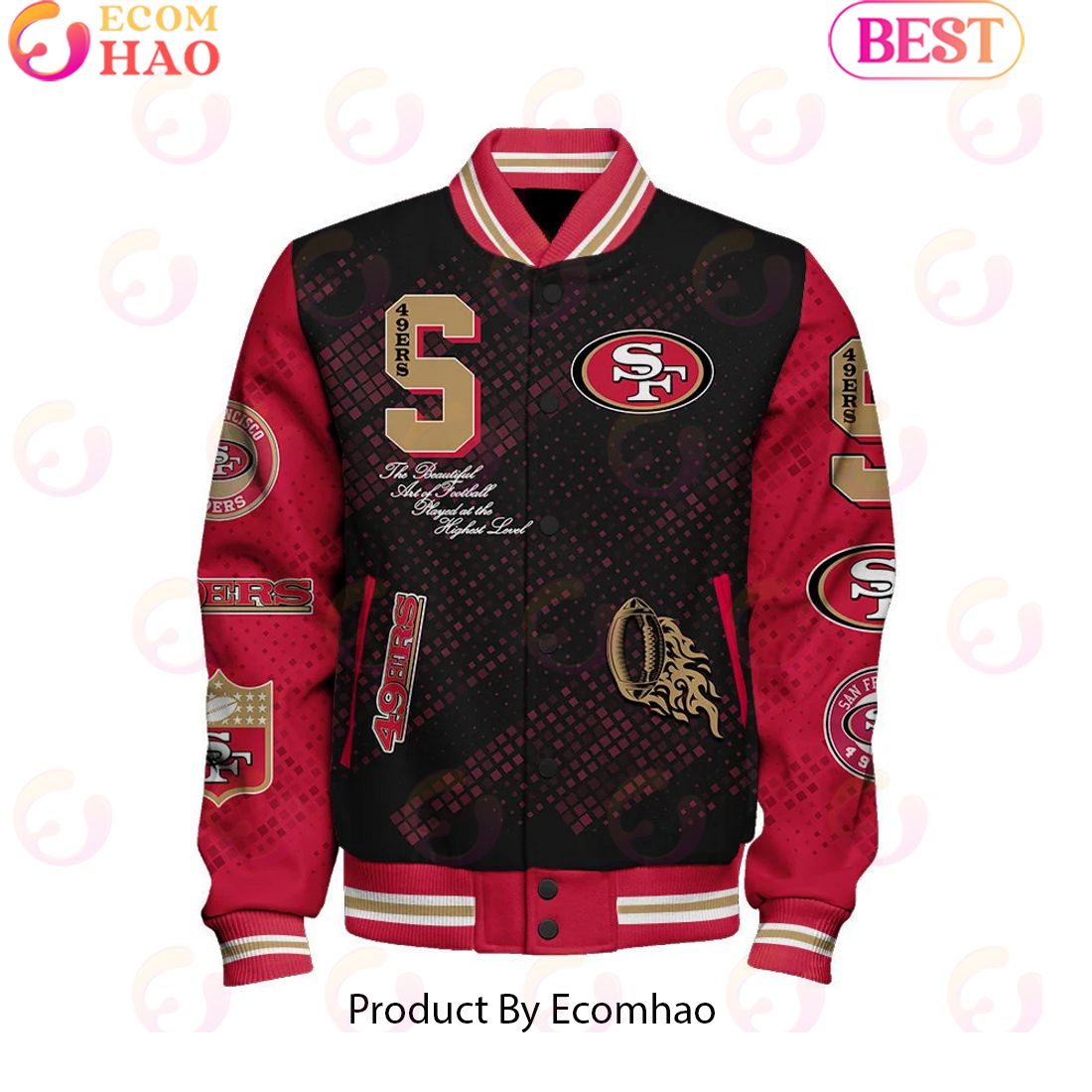 San Francisco 49ers National Football League Pattern Baseball Jacket