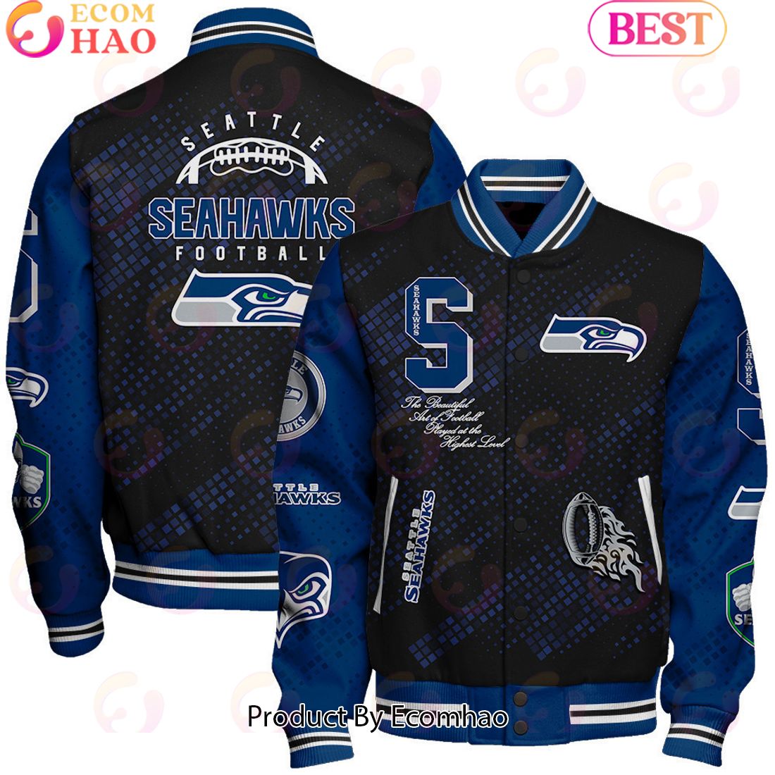 Seattle Seahawks National Football League Pattern Baseball Jacket