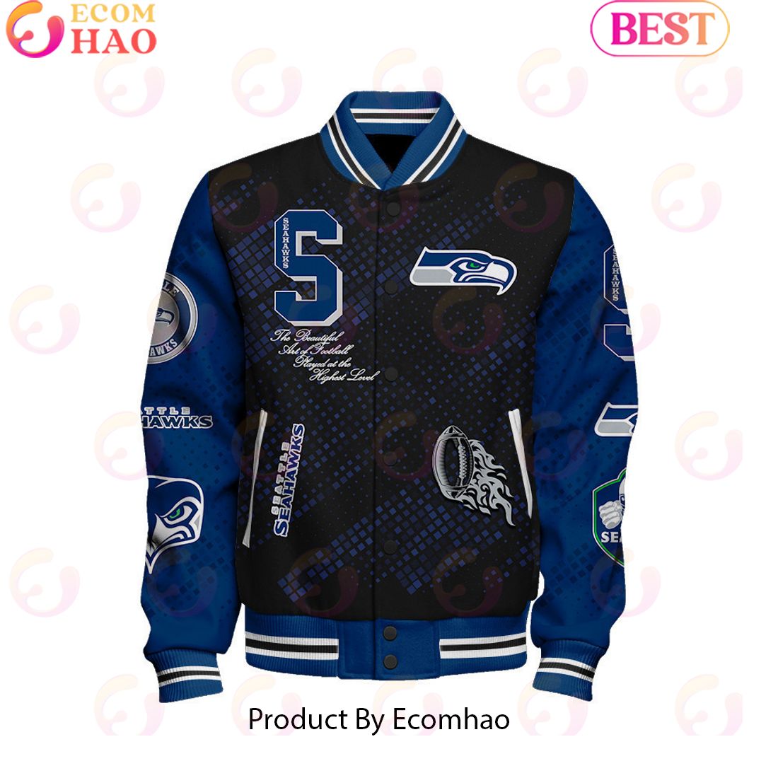 Seattle Seahawks National Football League Pattern Baseball Jacket